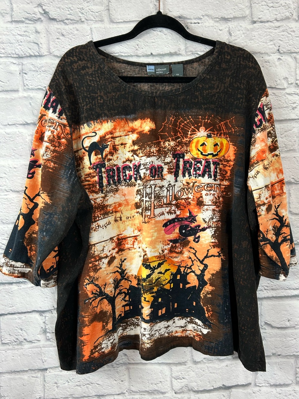 Liz & Me Collectors Series Halloween Top 2X 22/24W Sequins Trick or Treat